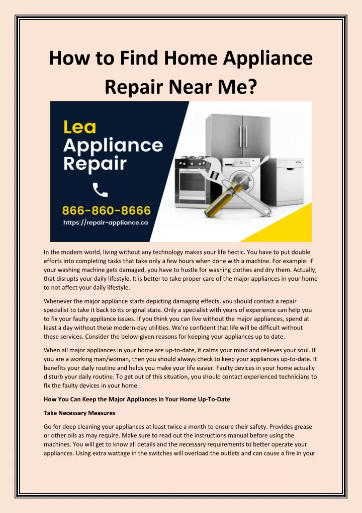 A&e Appliance Repair Near Me Location Map 