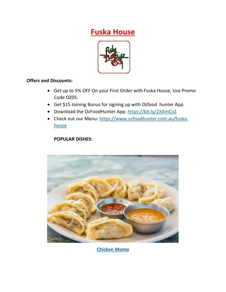 PPT 5 off Fuska House Rockdale Menu Sydney NSW PowerPoint Presentation ID11051327