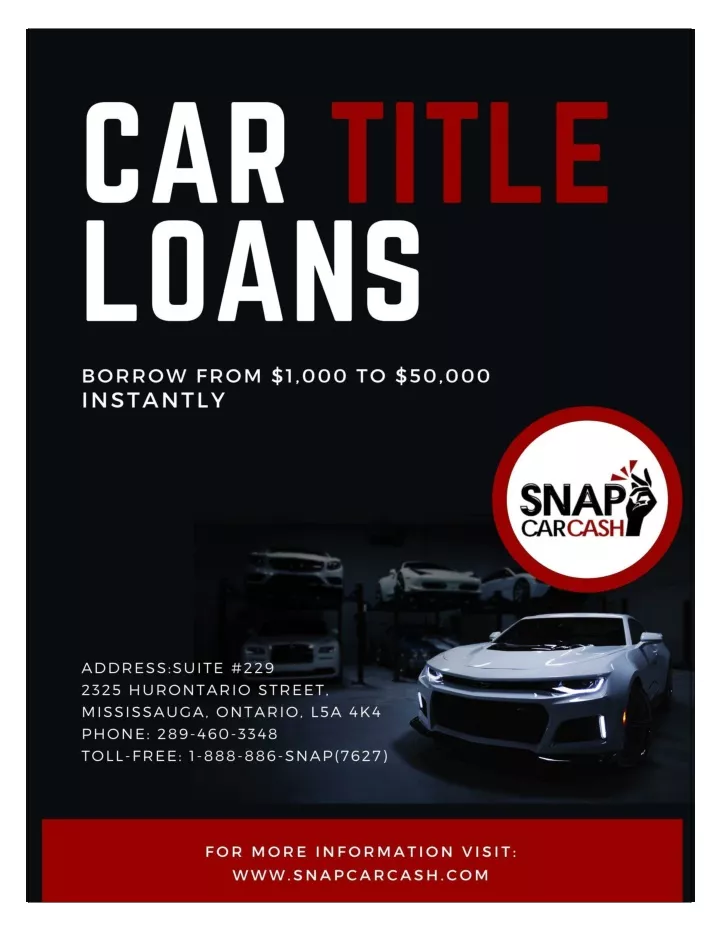 cash through a car title loan mississauga