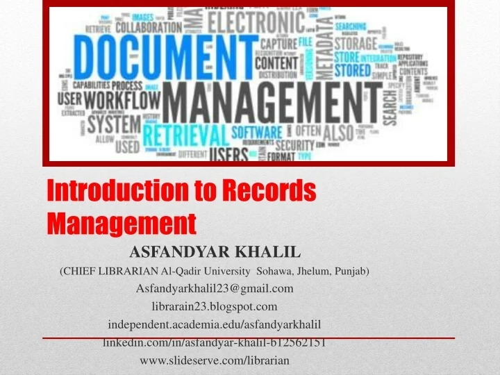 PPT - Introduction_to_Records_Management PowerPoint Presentation, free ...