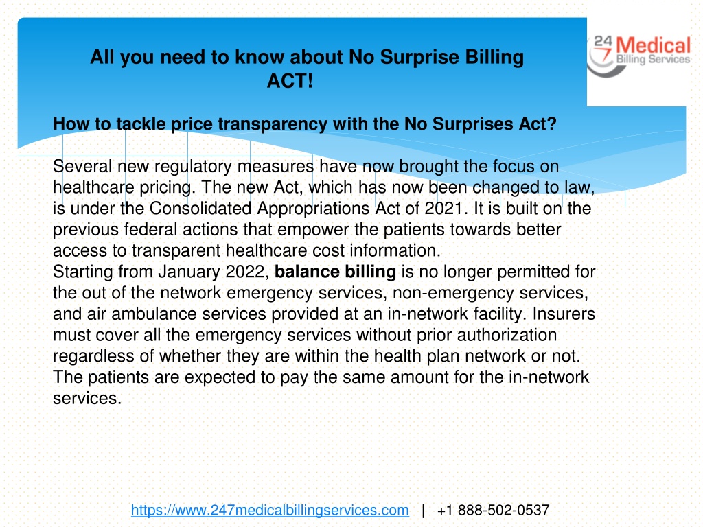 PPT All you need to know about No Surprise Billing ACT PowerPoint