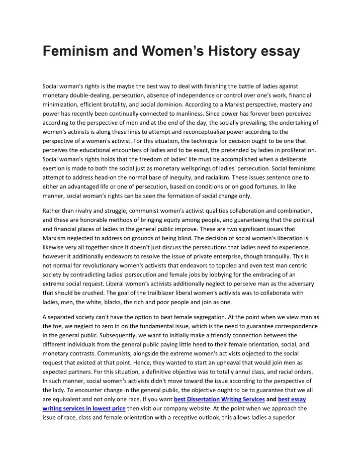 women's history essay