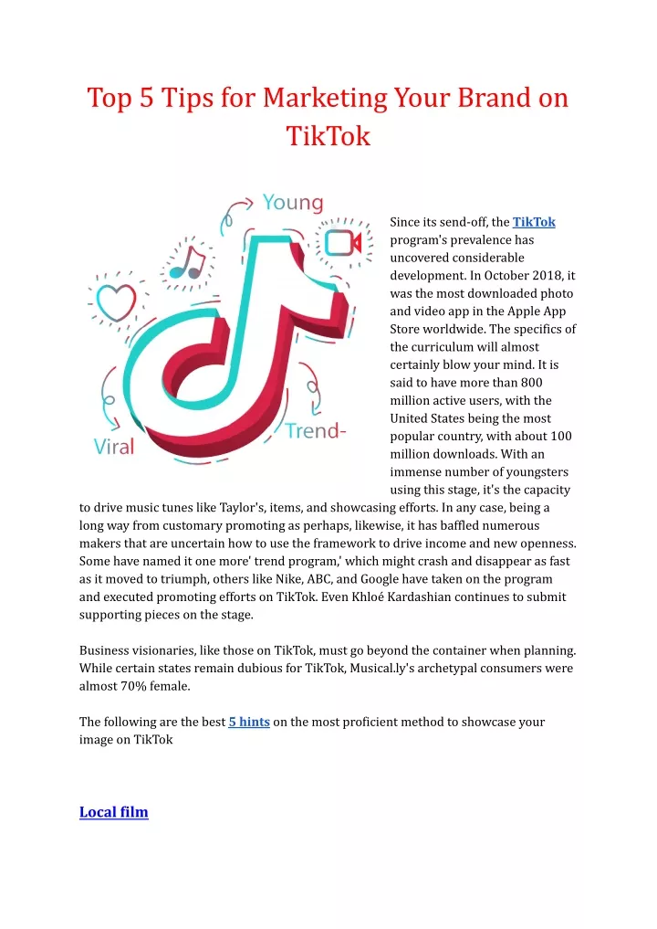 PPT - Top 5 Tips For Marketing Your Brand On TikTok PowerPoint ...