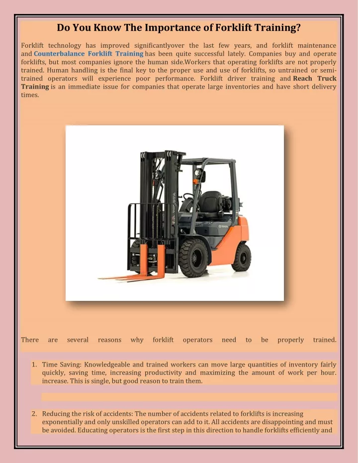 PPT - Do You Know The Importance Of Forklift Training? PowerPoint ...