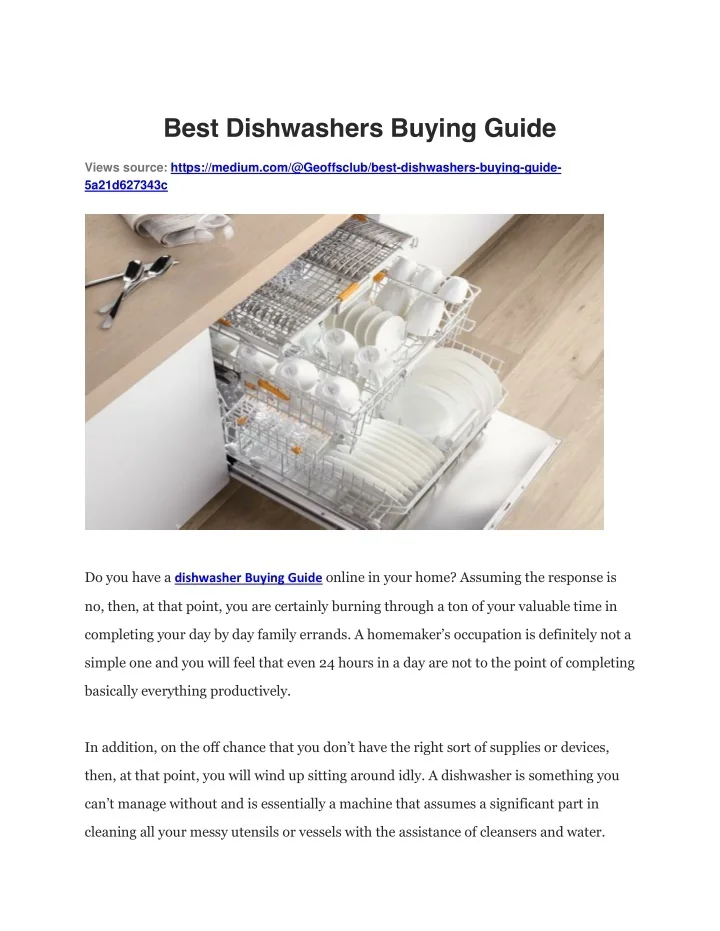 PPT Best Dishwashers Buying Guide PowerPoint Presentation, free
