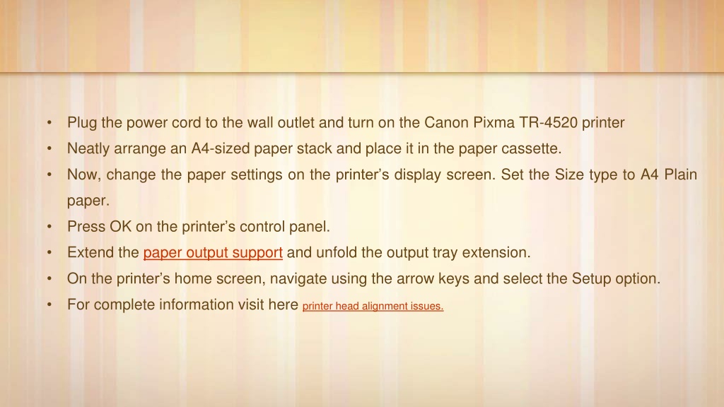 PPT - Fix Canon Pixma Tr4520 Print Head Alignment Issues? Try This ...