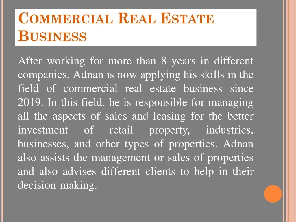 PPT - Real Estate Specialist at Umax Holdings - Adnan Vadria PowerPoint ...