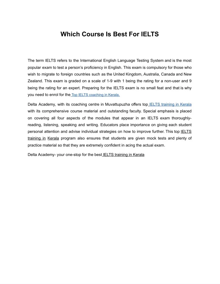 PPT IELTS Training In Kerala DELTA 4 1 2022 Google Docs PowerPoint 