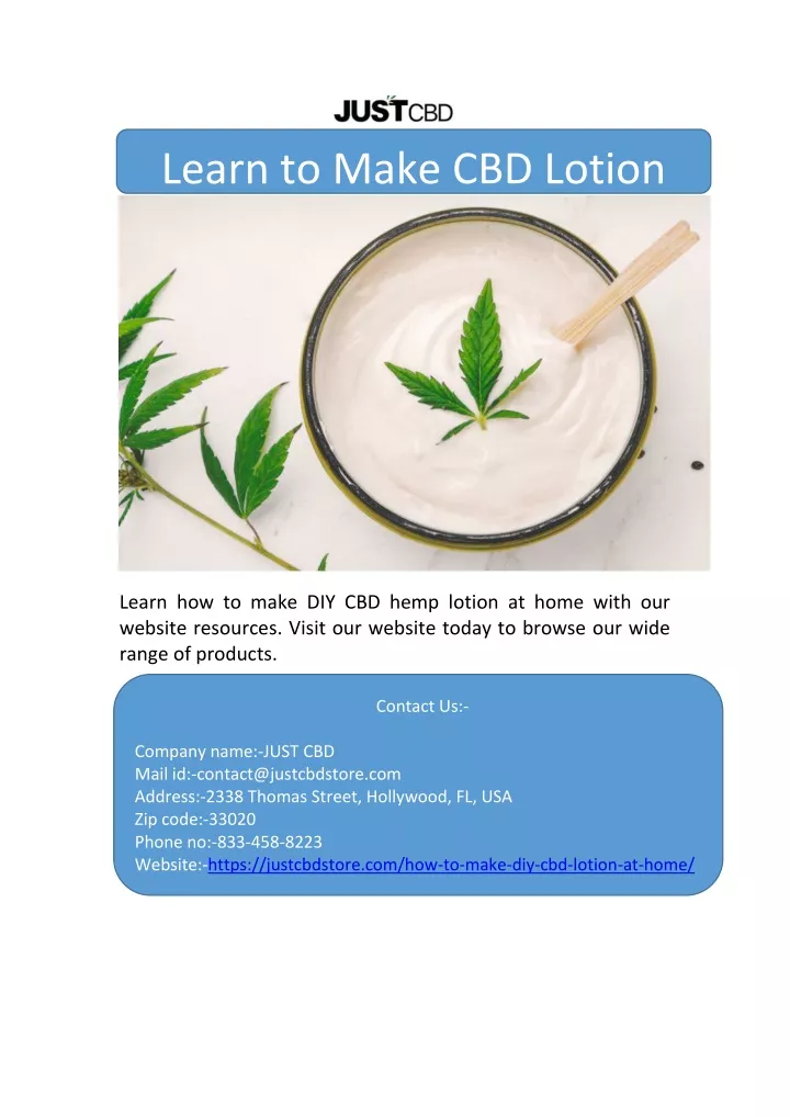 learn to make cbd lotion n.