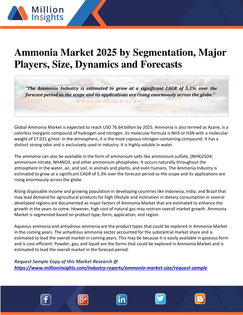 PPT Ammonia Market Analysis and Incremental Opportunity Assessment