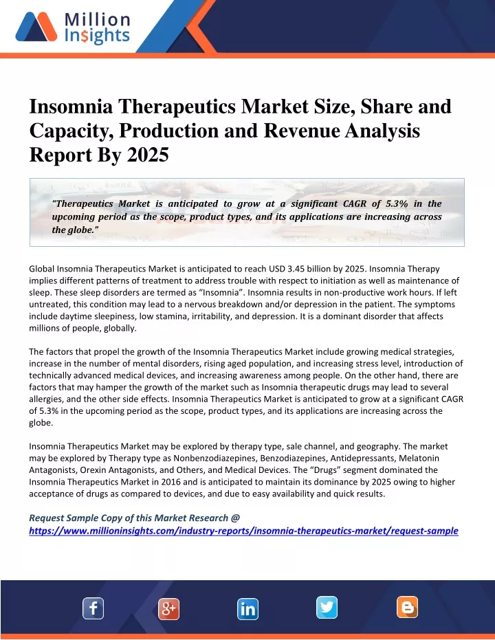 PPT Insomnia Therapeutics Market To Garner Immense Returns Till 2025