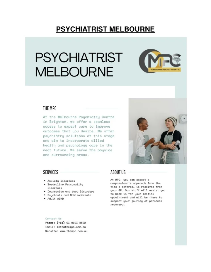 PPT Psychiatrist Melbourne PowerPoint Presentation, free download