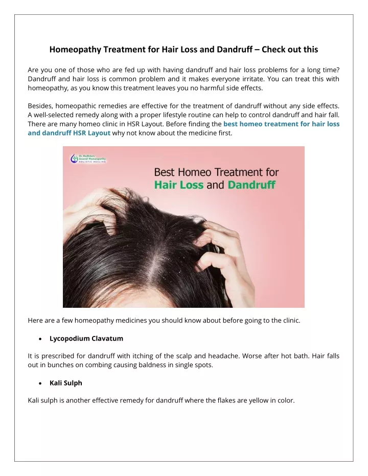 PPT - Homeopathy Treatment for Hair Loss and Dandruff – Check out this ...