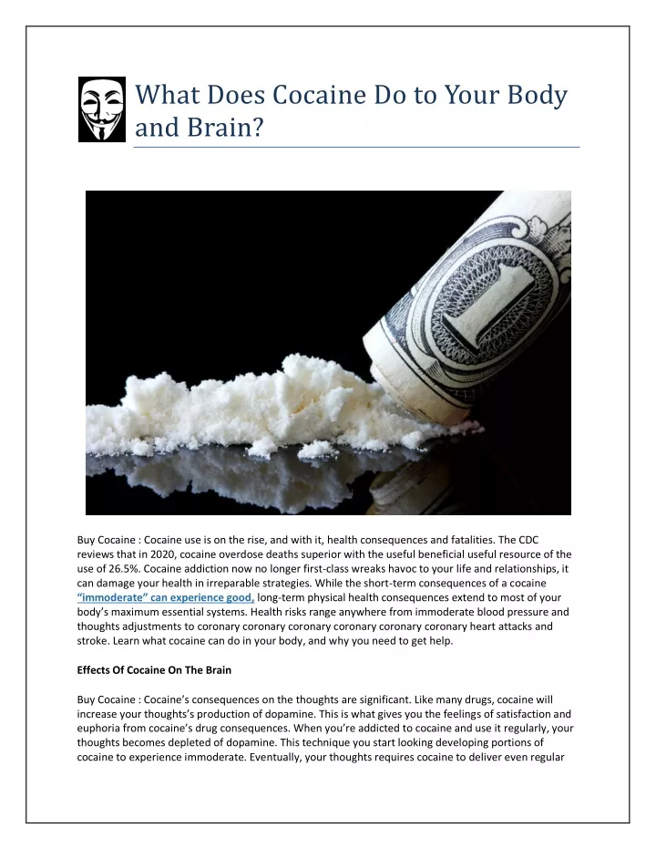 PPT - What Does Cocaine Do to Your Body and Brain? PowerPoint ...