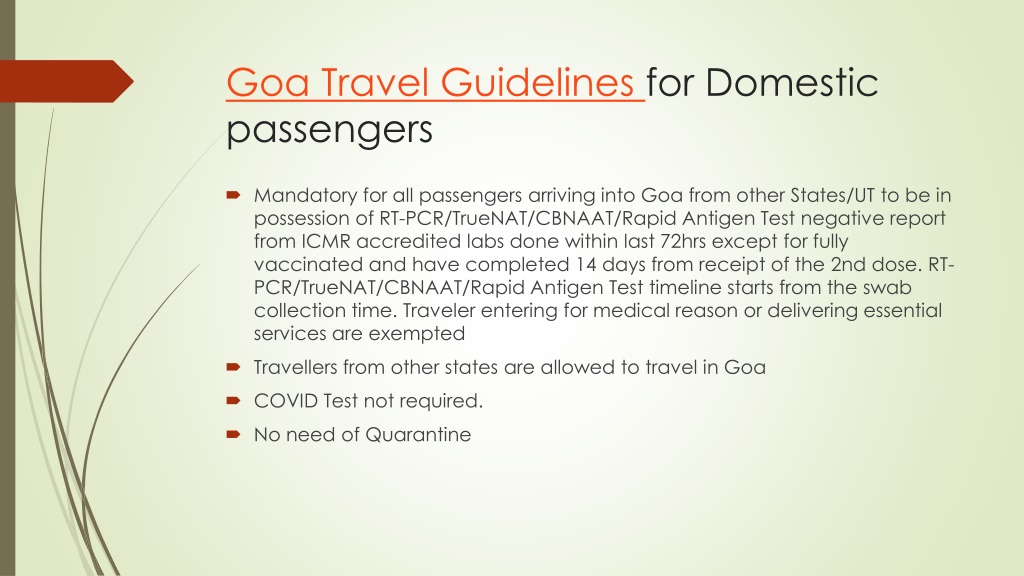travel guidelines goa