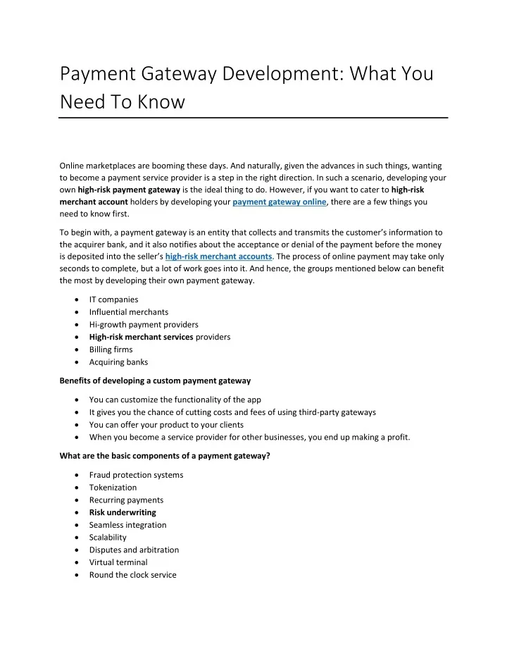 PPT Payment Gateway Development What You Need To Know PowerPoint 