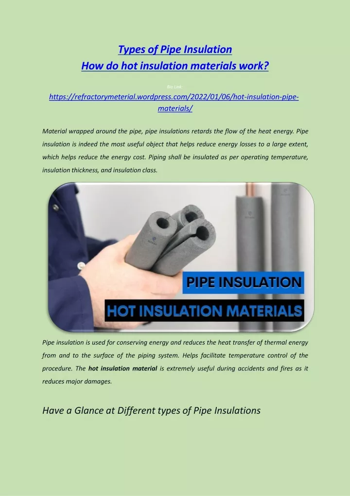 PPT - Types of Pipe Insulation - How do hot insulation materials work ...