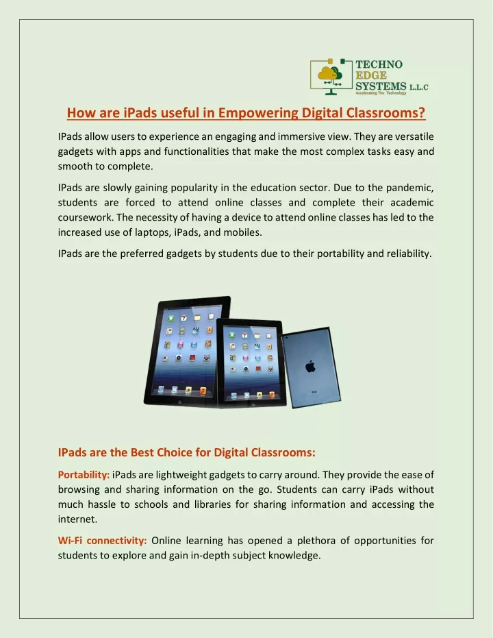 PPT - How iPads are useful in Empowering Digital Classrooms? PowerPoint ...