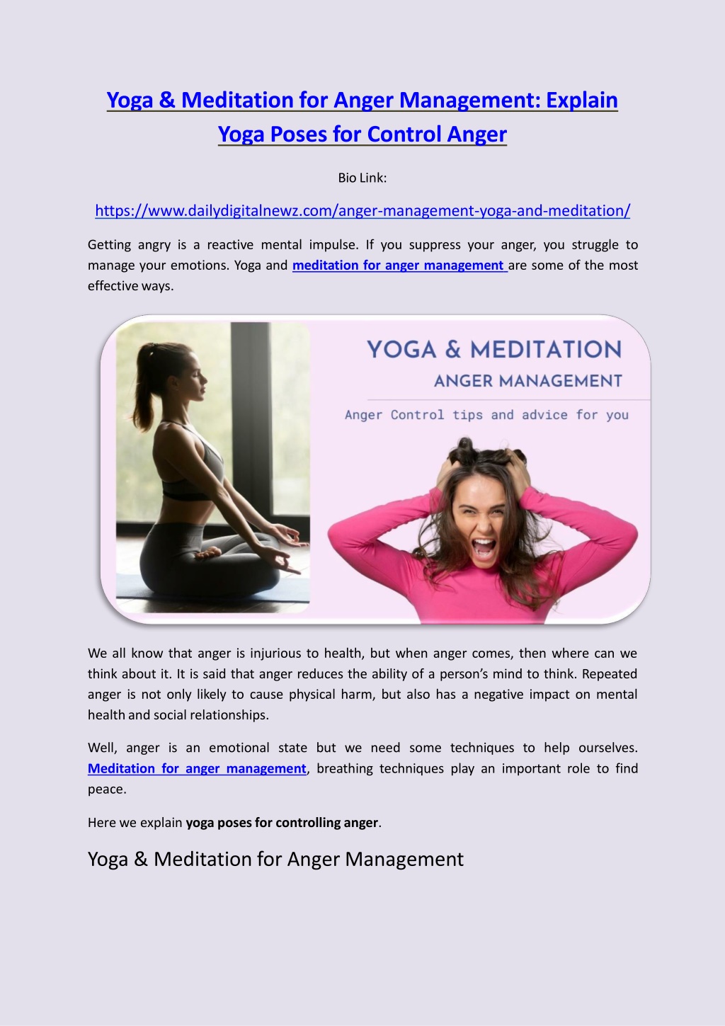 Yoga for Anger Managament — Men's Yoga Journal