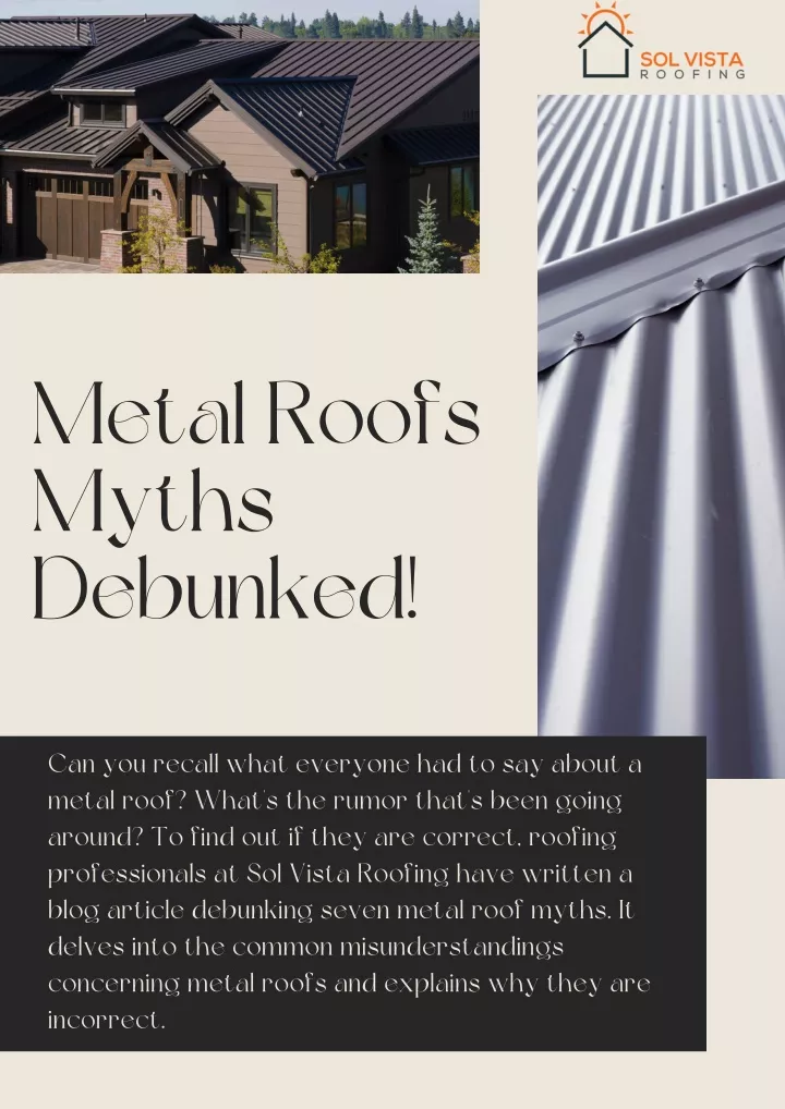 PPT - Metal Roofs Myths Debunked! PowerPoint Presentation, Free ...