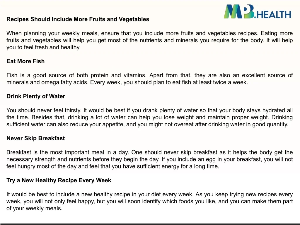 PPT - 10 Tips to Eat Healthily PowerPoint Presentation, free download ...