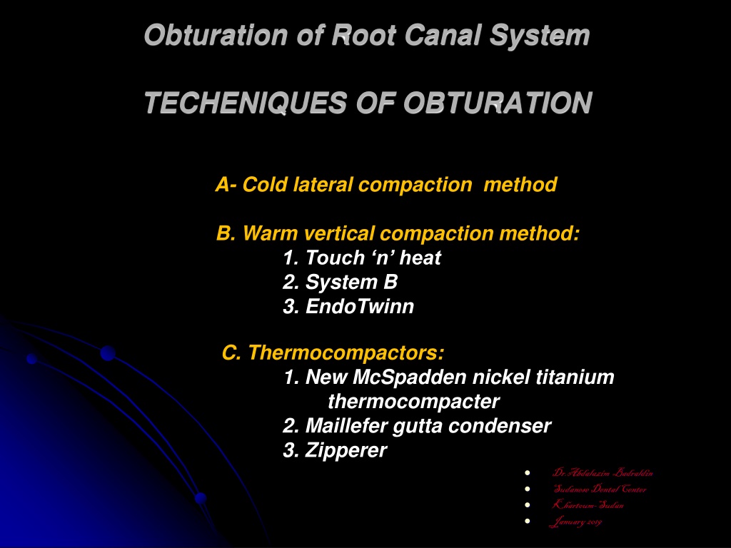 PPT - Obturation of the Root Canal System PowerPoint Presentation, free ...