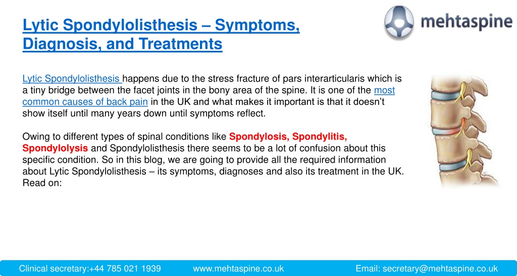 lytic spondylolisthesis symptoms