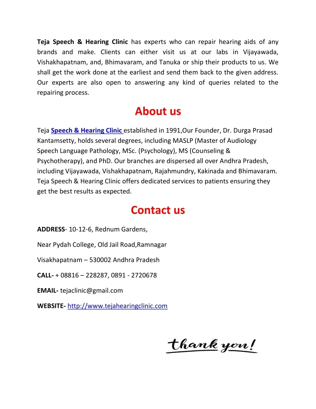 PPT Best Hearing Aid Repair Service in visakhapatnam Teja Speech