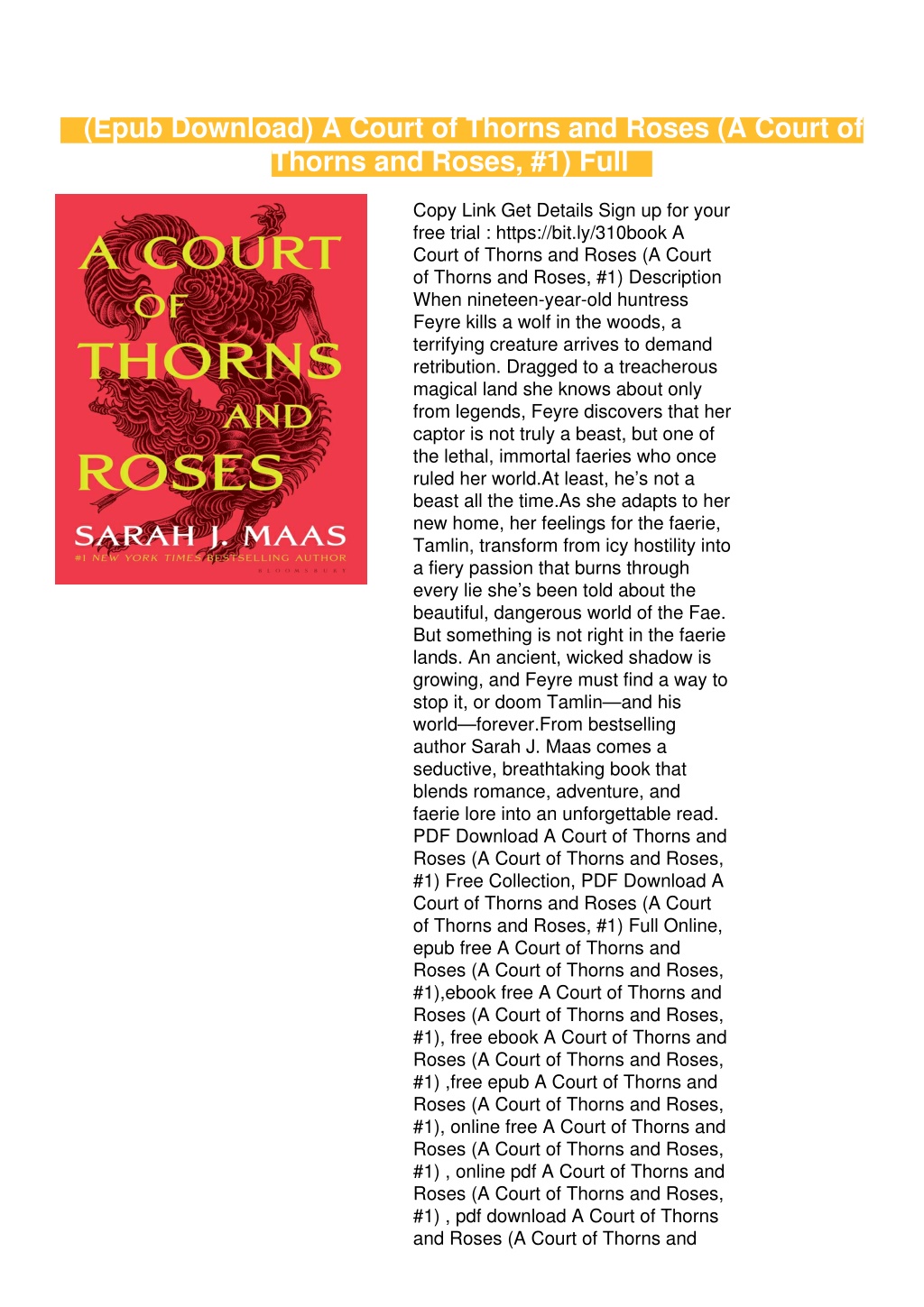 PPT (Epub Download) A Court of Thorns and Roses (A Court of Thorns PPT (Epub Download) A Court of Thorns and Roses (A Court of Thorns