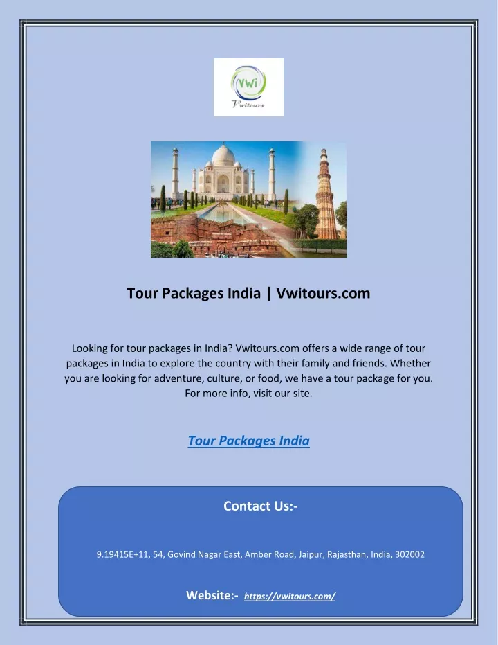 ppt-tour-packages-india-vwitours-powerpoint-presentation-free