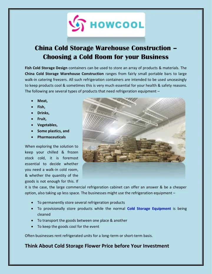 PPT China Cold Storage Warehouse Construction Choosing a Cold Room