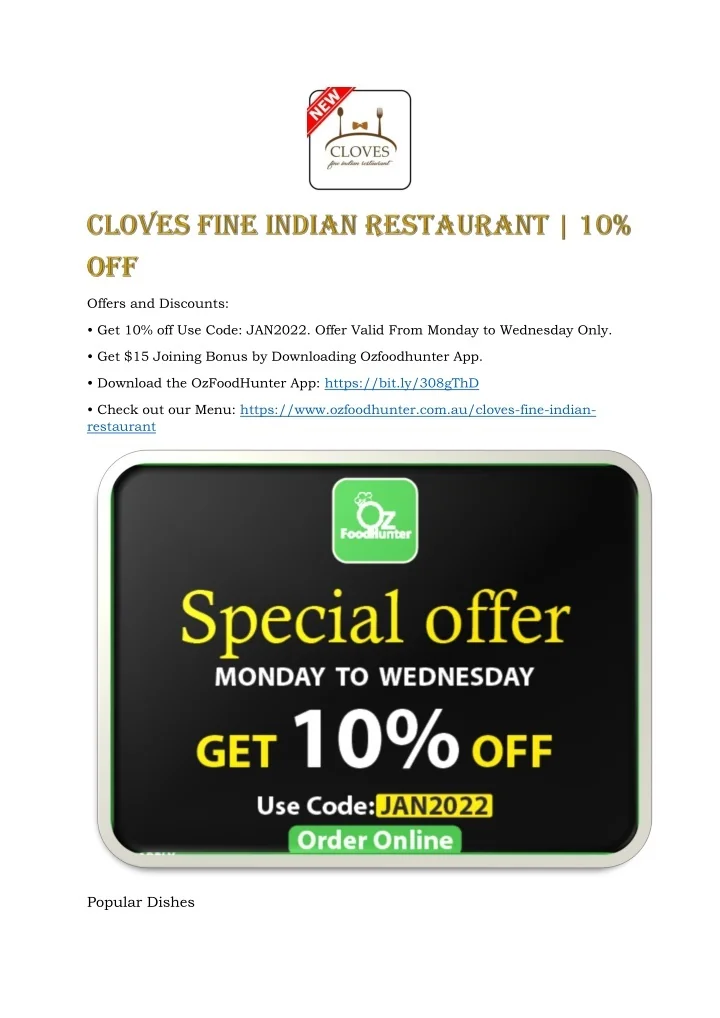PPT Cloves fine Indian restaurant JAN2022 PowerPoint Presentation