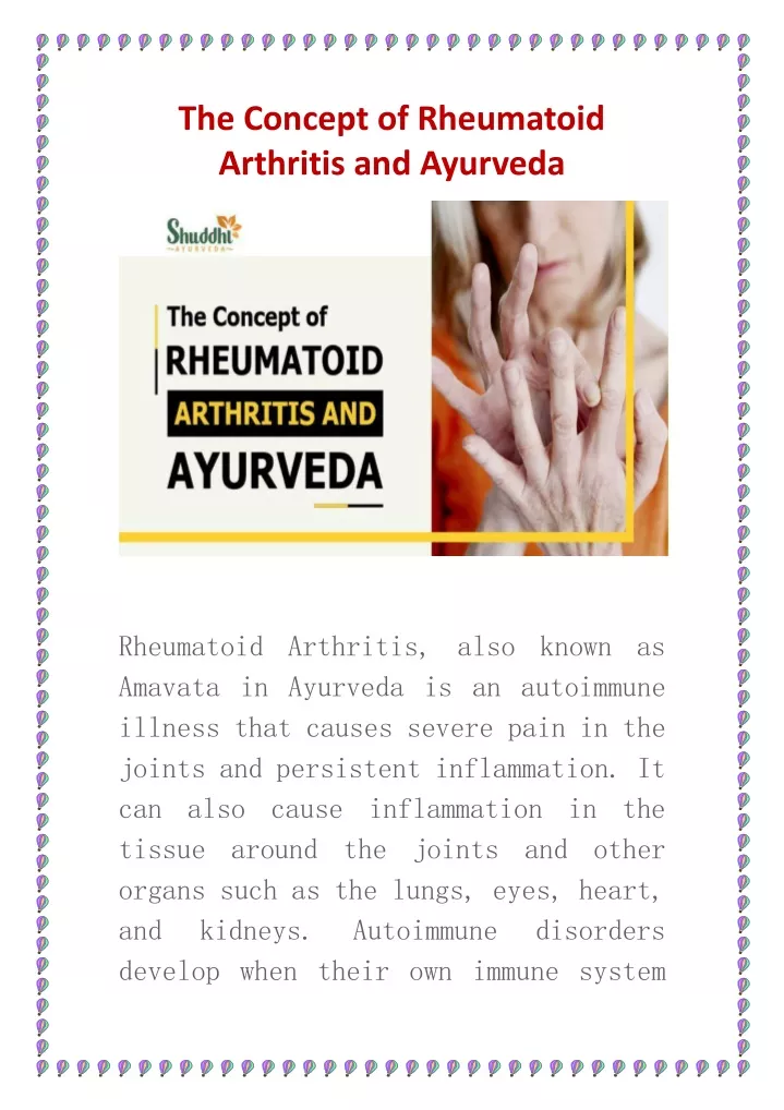 PPT - The Concept Of Rheumatoid Arthritis And Ayurveda PowerPoint ...