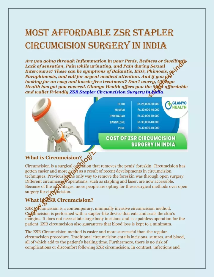 Ppt Most Affordable Zsr Stapler Circumcision Surgery In India