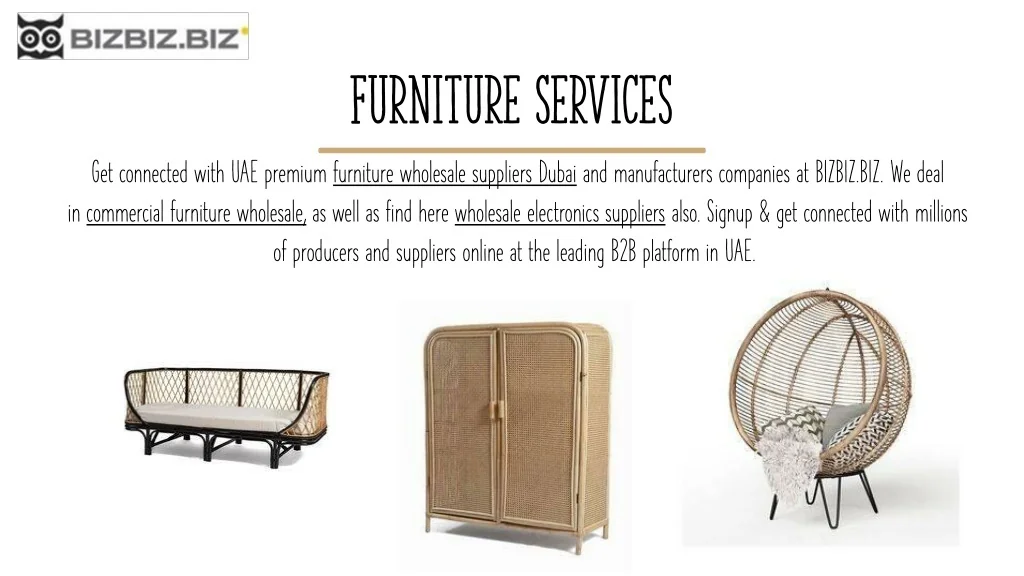 PPT Furniture Wholesale Suppliers Dubai PowerPoint Presentation, free