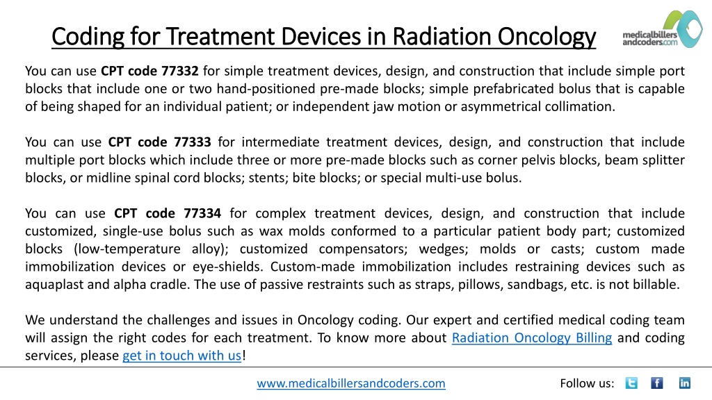PPT Coding for Treatment Devices in Radiation Oncology PowerPoint