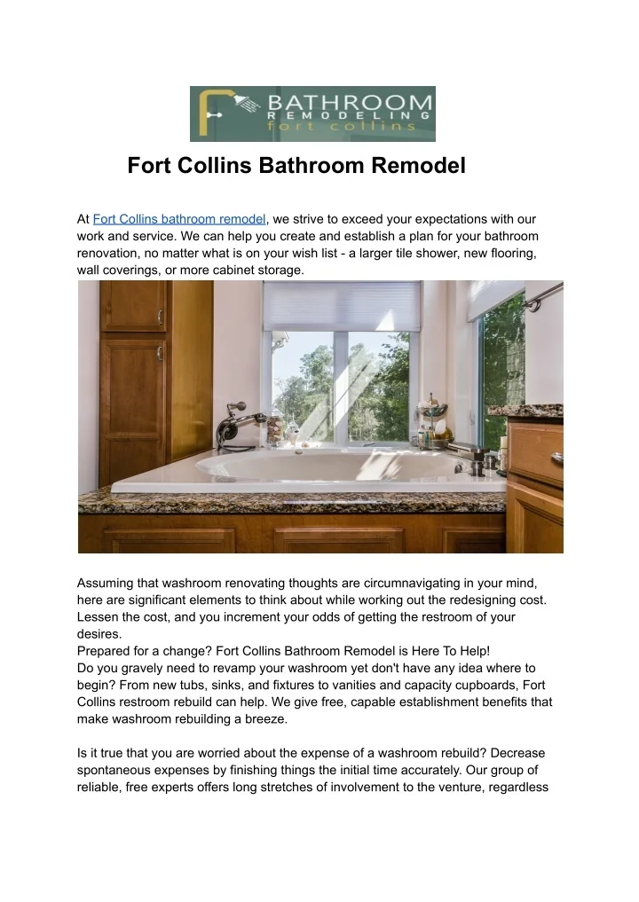 PPT Fort Collins Bathroom Remodel PowerPoint Presentation, free