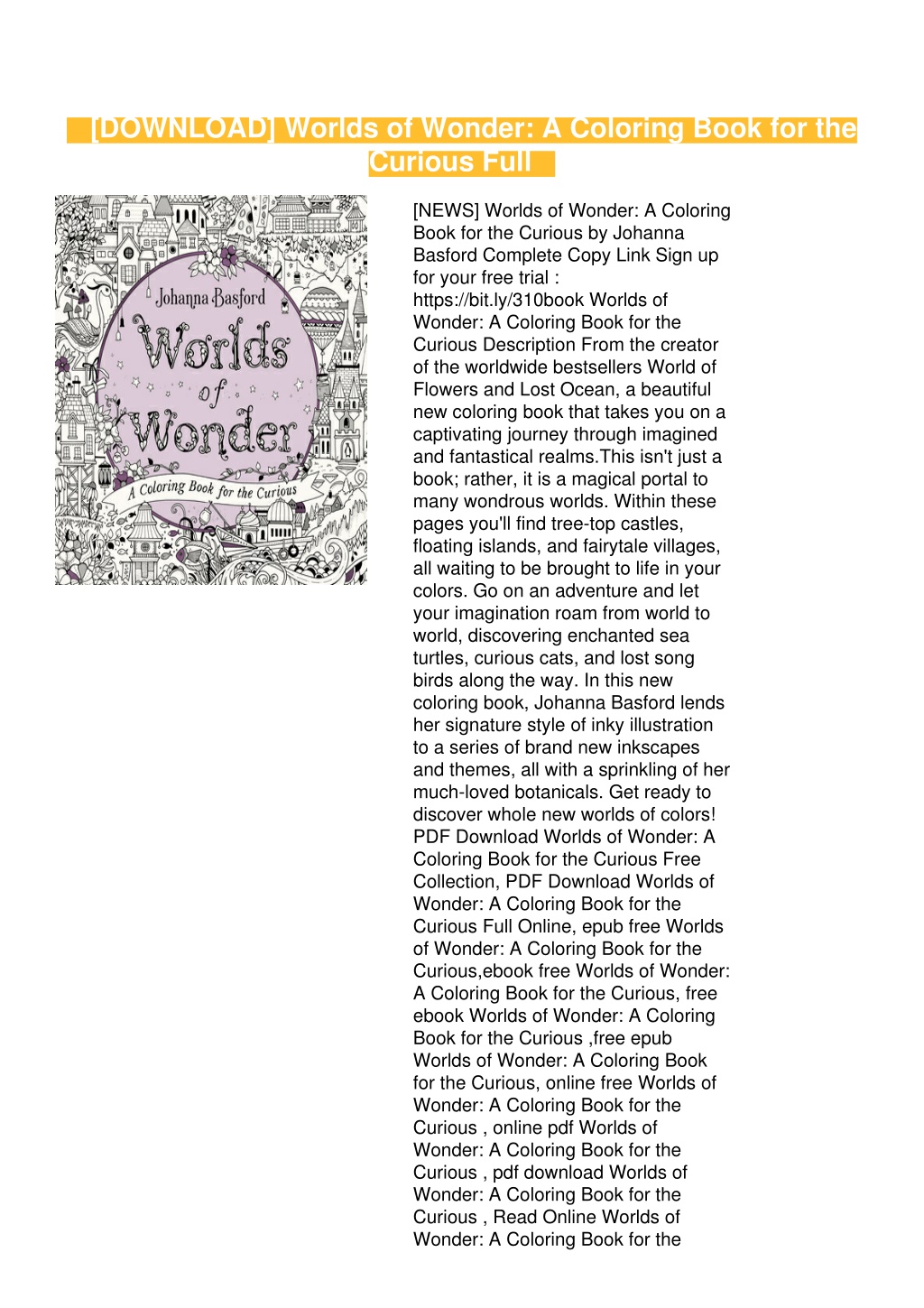 PPT - [DOWNLOAD] Worlds of Wonder: A Coloring Book for the Curious Full
