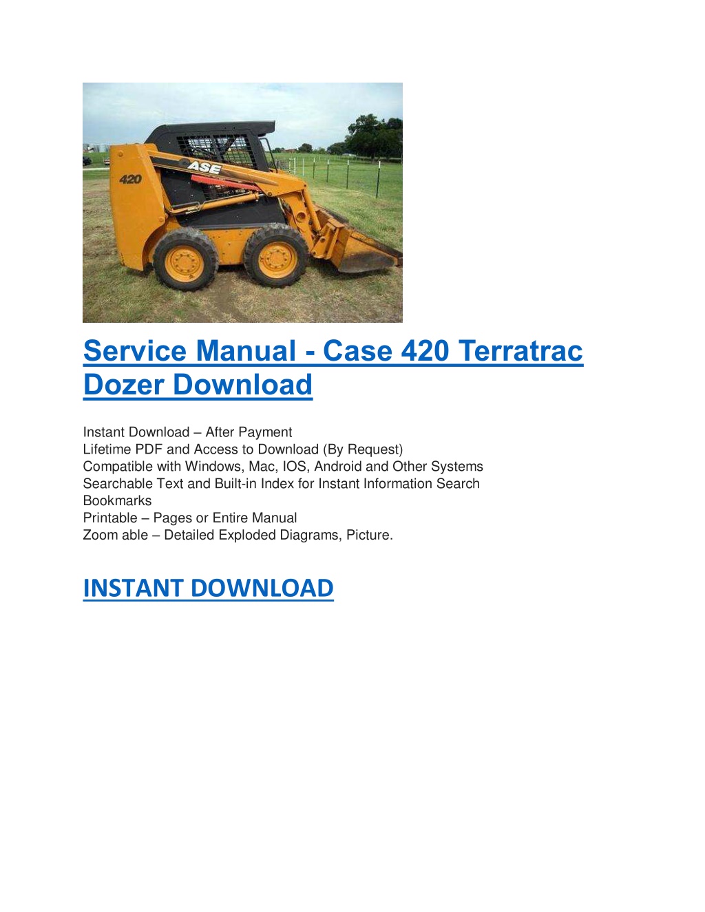 PPT - Service Manual - Case 420 Terratrac Dozer PowerPoint Presentation ...