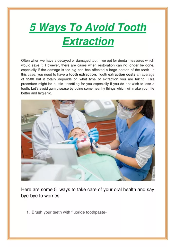 ppt-5-ways-to-avoid-tooth-extraction-powerpoint-presentation-free