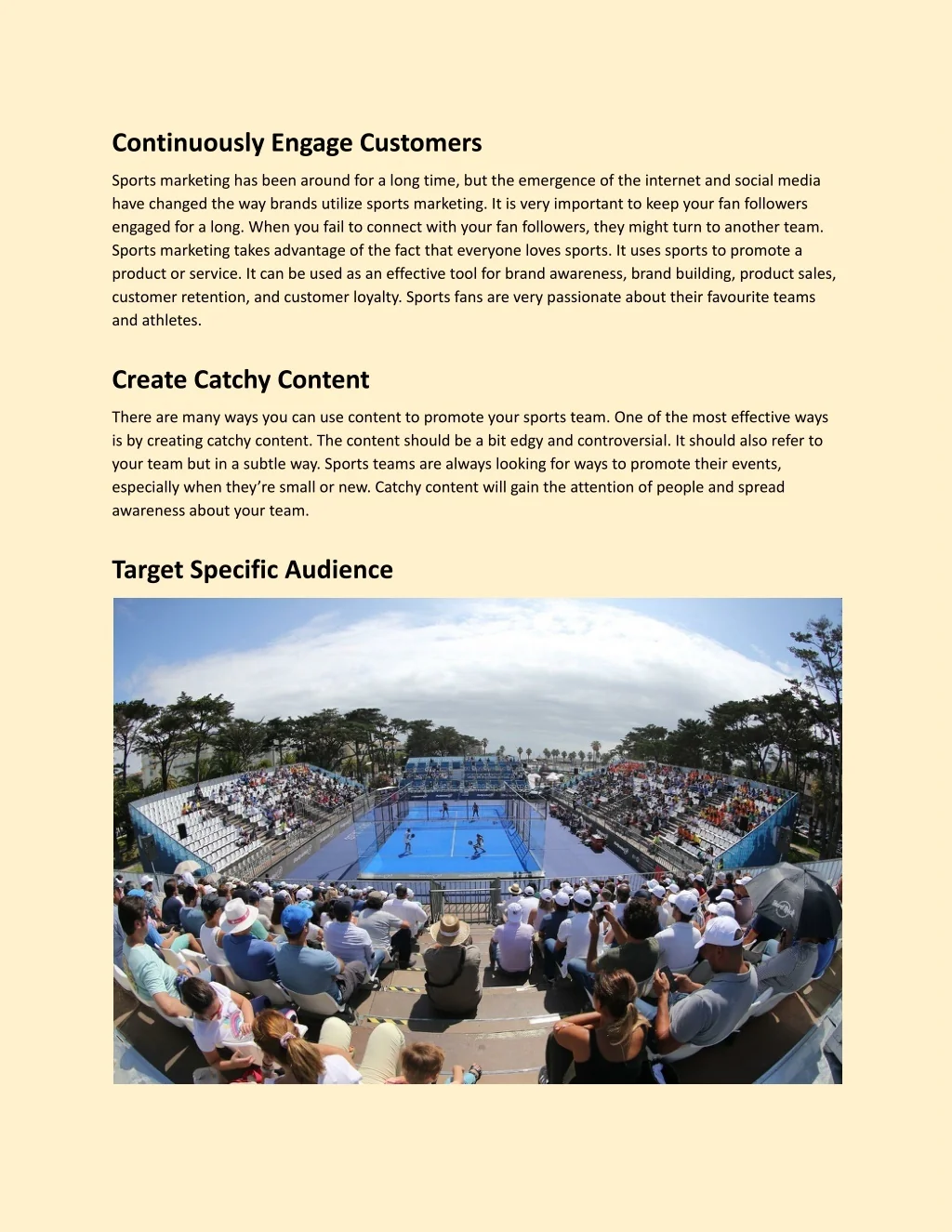 PPT How To Do Sports Marketing And Spread Awareness About Team