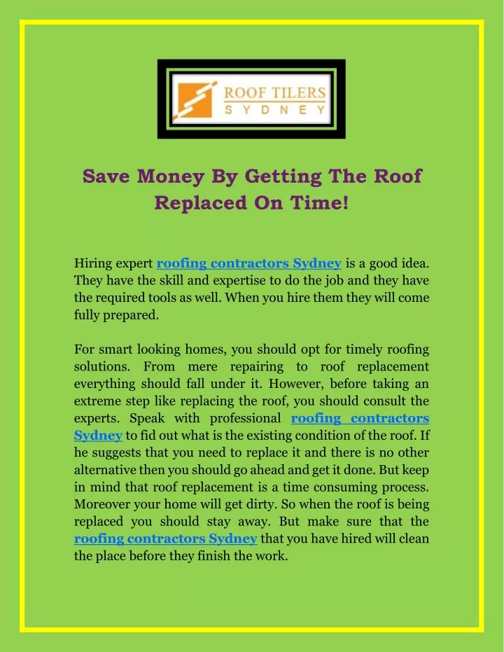 save money by getting the roof replaced on time n.