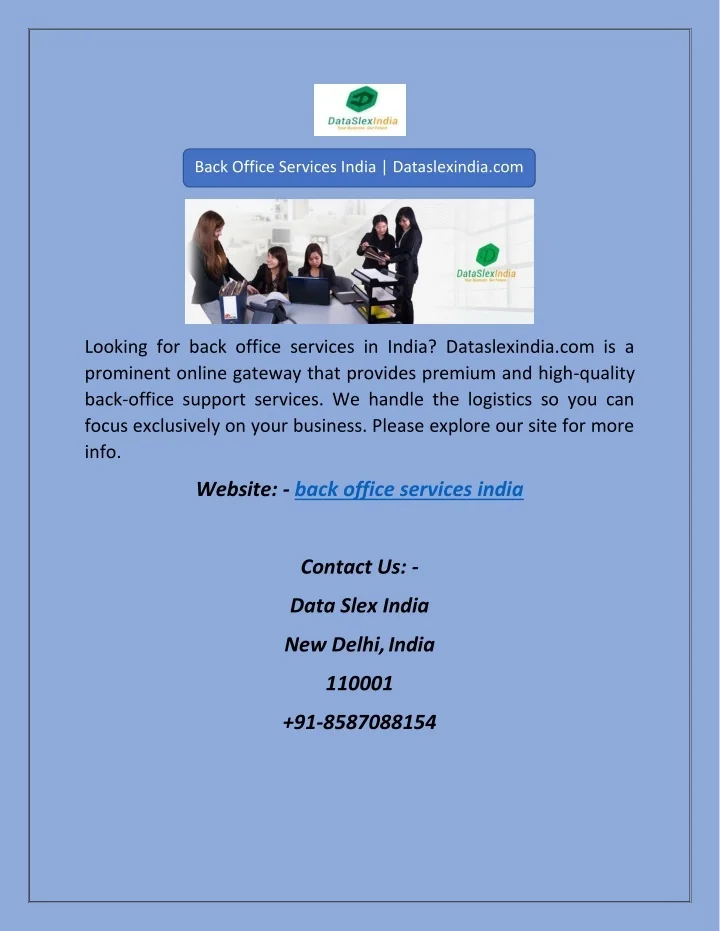 PPT - Back Office Services India | Dataslexindia.com PowerPoint ...