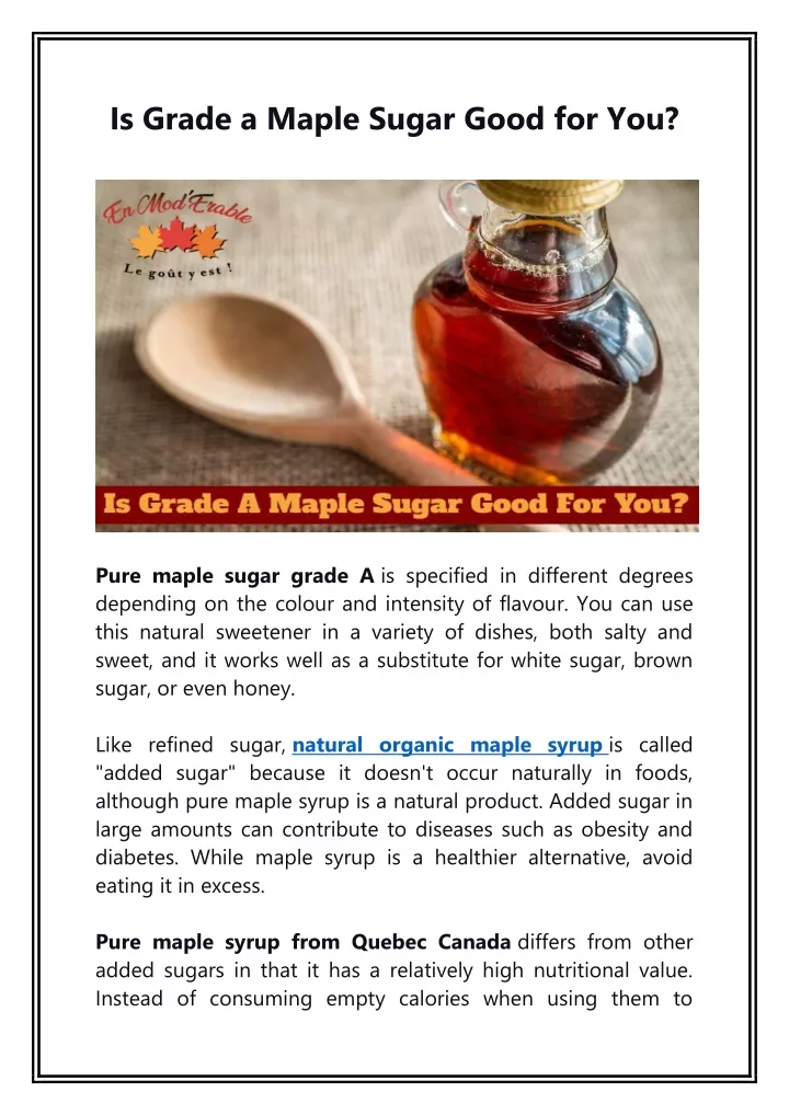 ppt-is-grade-a-maple-sugar-good-for-you-pdf-powerpoint-presentation