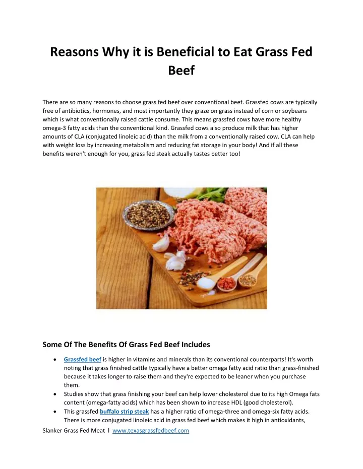 PPT - Reasons Why It Is Beneficial To Eat Grass Fed Beef PowerPoint ...