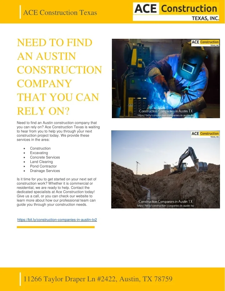 PPT NEED TO FIND AN AUSTIN CONSTRUCTION COMPANY THAT YOU CAN RELY ON