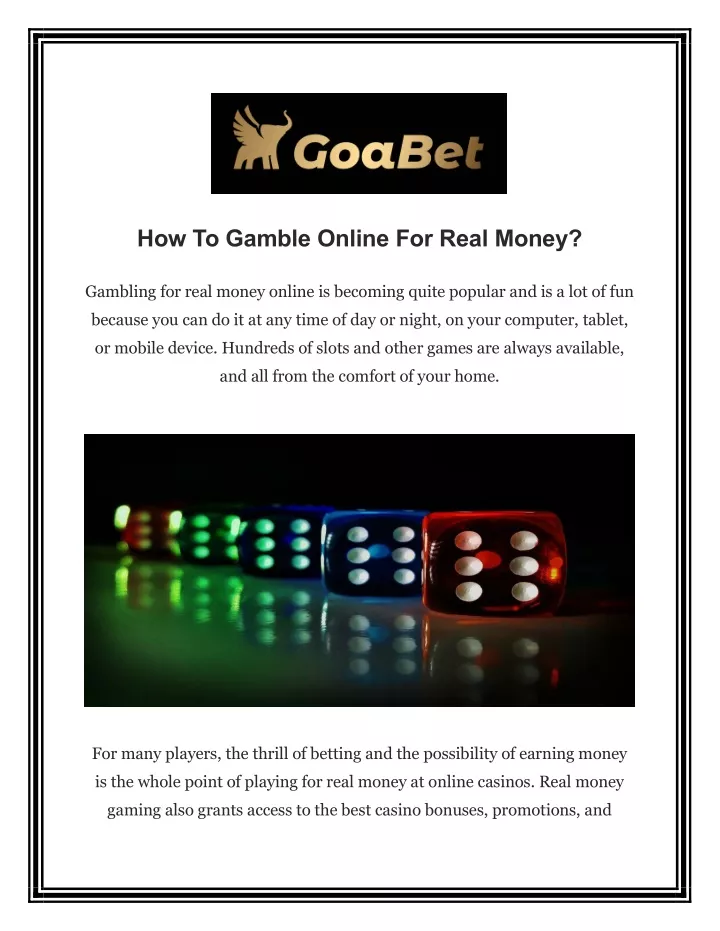 How To Gamble Online For Real Money