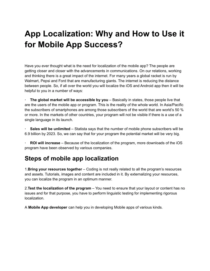 PPT - App Localization_ Why And How To Use It For Mobile App Success ...