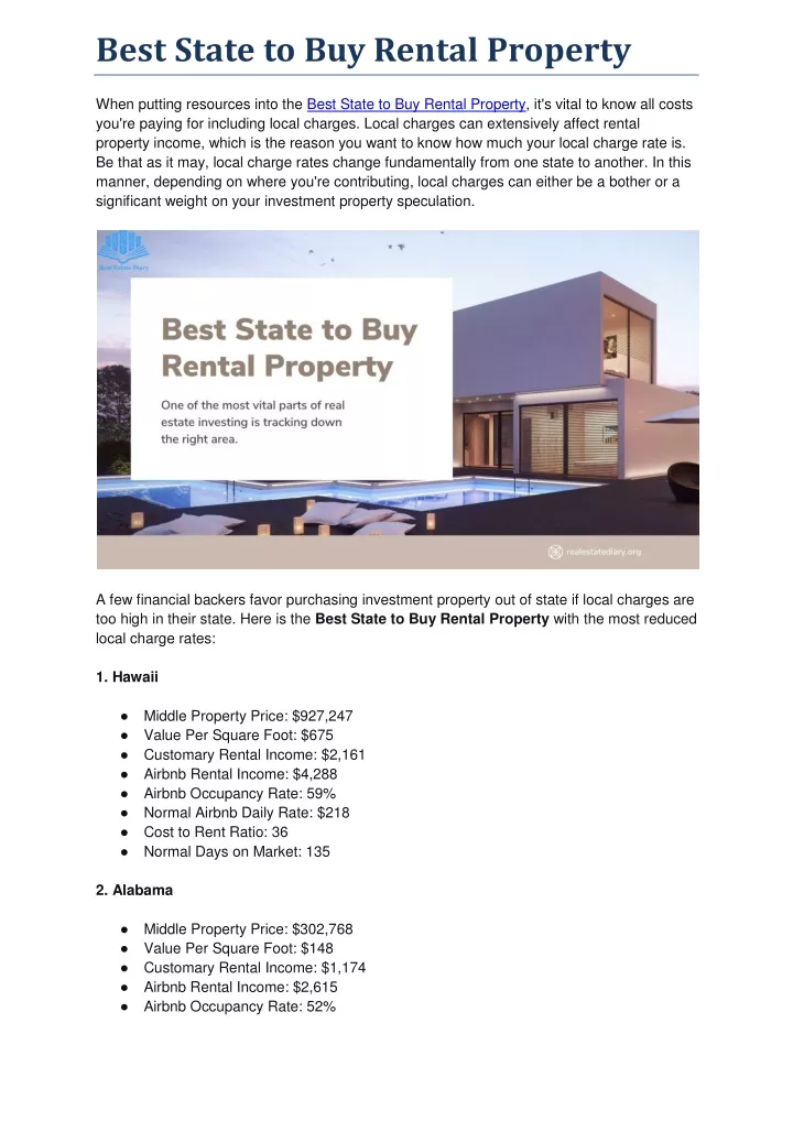 PPT Best State to Buy Rental Property PowerPoint Presentation, free