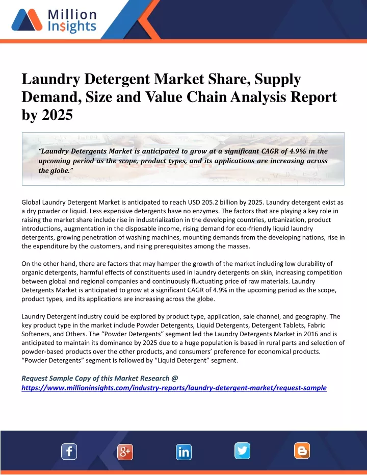 PPT - Laundry Detergent Market Global Key Player, Demand, Growth, And ...